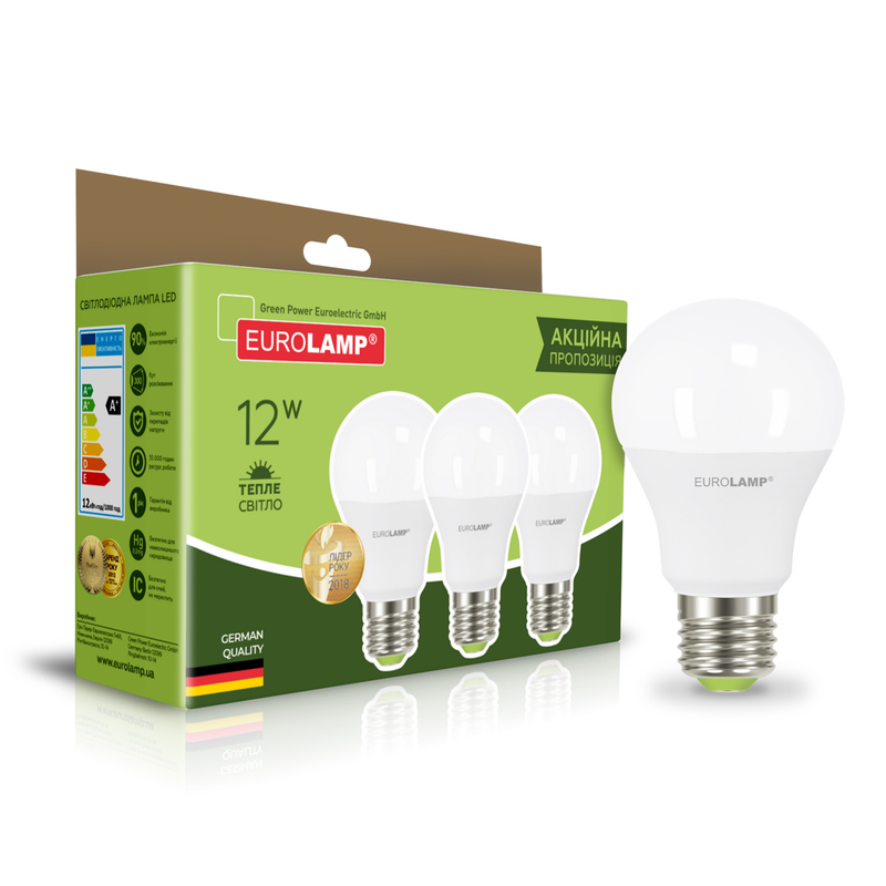 Лампа світлодіодна Eurolamp (4260484991607) 12Вт, E27, 3000K